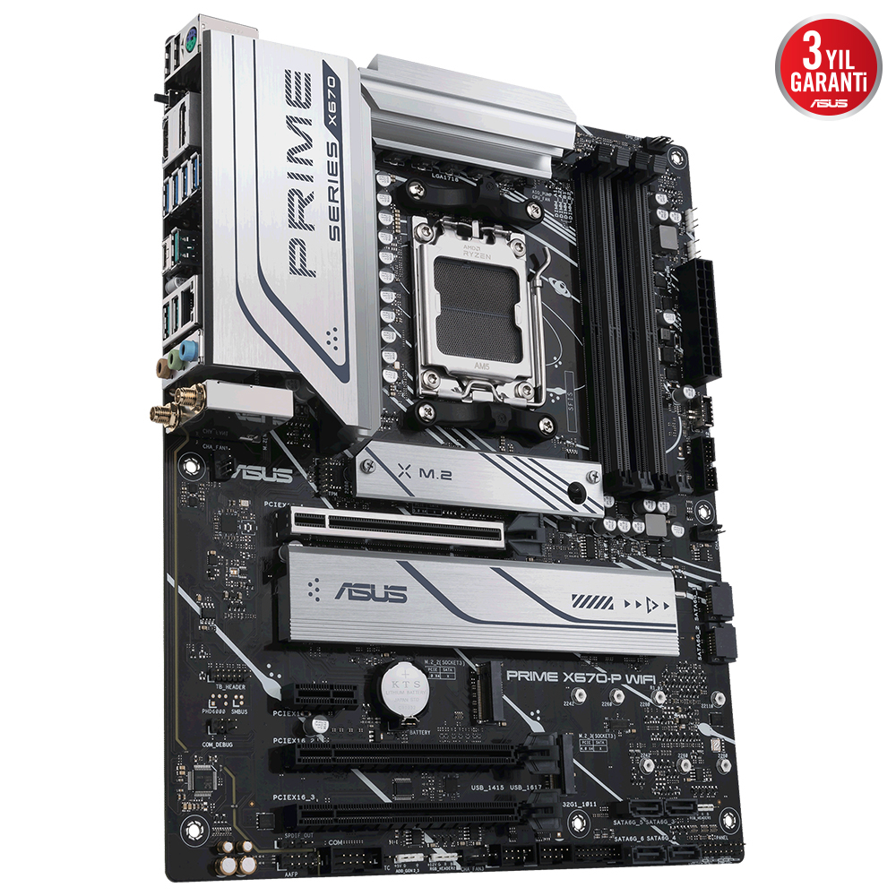 ASUS Prime X670-P WIFI AMD X670 Soket AM5 DDR5 6400(OC)MHz ATX Gaming (Oyuncu) Anakart