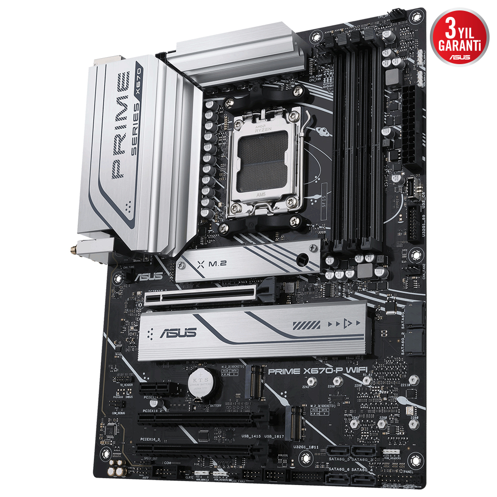 ASUS Prime X670-P WIFI AMD X670 Soket AM5 DDR5 6400(OC)MHz ATX Gaming (Oyuncu) Anakart