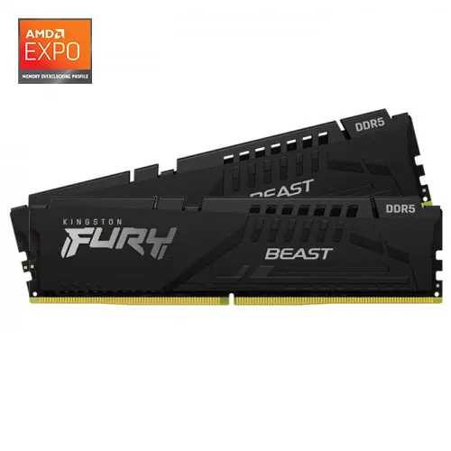 Kingston Fury Beast KF560C36BBEK2/32 32GB (2x16GB) DDR5 6000MHz CL36 Siyah Gaming Ram (Bellek)