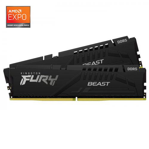 Kingston Fury Beast KF556C36BBEK2/32 32GB (2x16GB) DDR5 5600MHz CL36 Siyah Gaming Ram (Bellek)