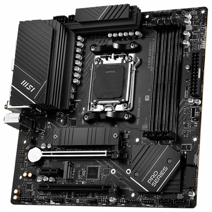 MSI PRO B650M-A WIFI AMD B650 Soket AM5 DDR5 6400(OC)MHz mATX Gaming (Oyuncu) Anakart