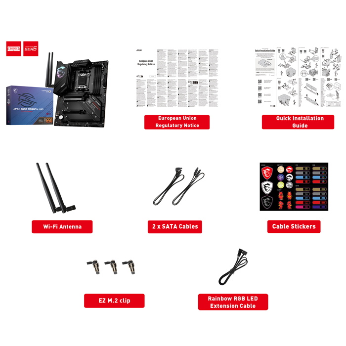 MSI MPG B650 CARBON WIFI AMD B650 Soket AM5 DDR5 6600(OC)MHz ATX Gaming (Oyuncu) Anakart