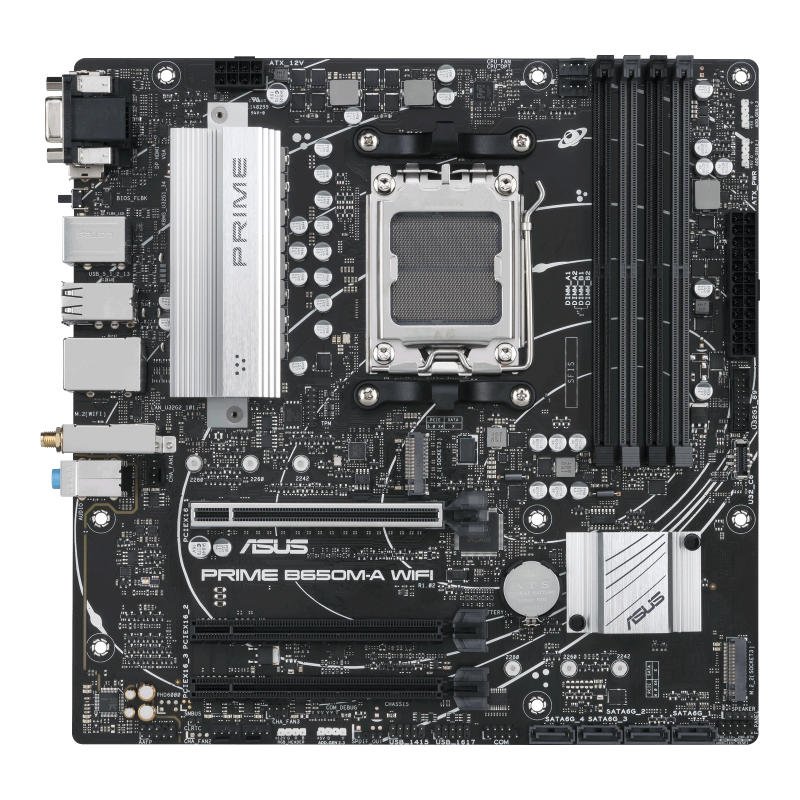 Asus Prime B650-A WIFI-CSM AMD B650 Soket AM5 DDR5 6400(OC)MHz mATX Gaming (Oyuncu) Anakart