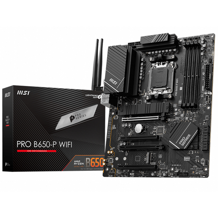 MSI PRO B650-P WIFI AMD B650 Soket AM5 DDR5 6400(OC)MHz ATX Gaming (Oyuncu) Anakart