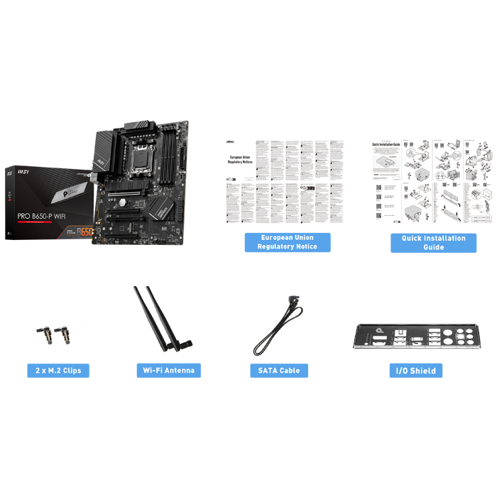 MSI PRO B650-P WIFI AMD B650 Soket AM5 DDR5 6400(OC)MHz ATX Gaming (Oyuncu) Anakart