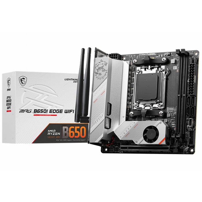 MSI MPG B650I EDGE WIFI AMD B650 Soket AM5 DDR5 6600(OC)MHz Mini-ITX Gaming (Oyuncu) Anakart