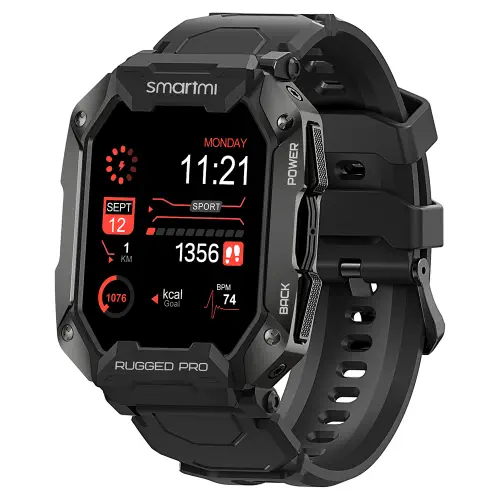 Smartmi Rugged Pro Akıllı Saat Siyah (Tansiyon Ölçme, Bluetooth Arama, Hoparlör) 