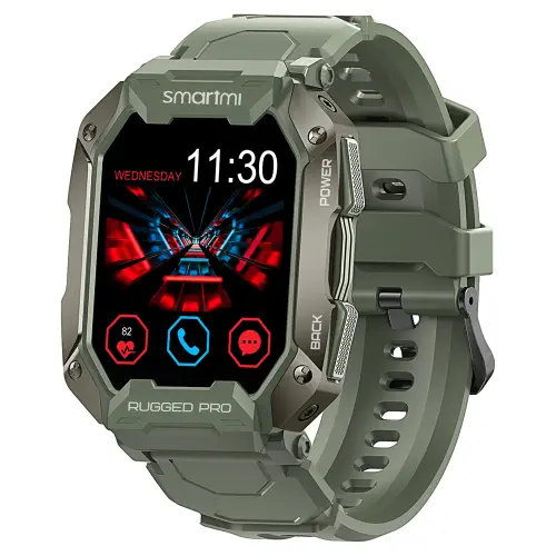Smartmi Rugged Pro Akıllı Saat Yeşil (Tansiyon Ölçme, Bluetooth Arama, Hoparlör) 