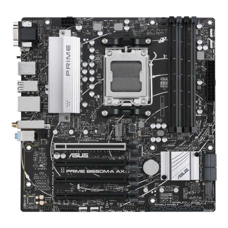 ASUS Prime B650M-A AX AMD B650 Soket AM5 DDR5 6400(OC)MHz mATX Gaming (Oyuncu) Anakart