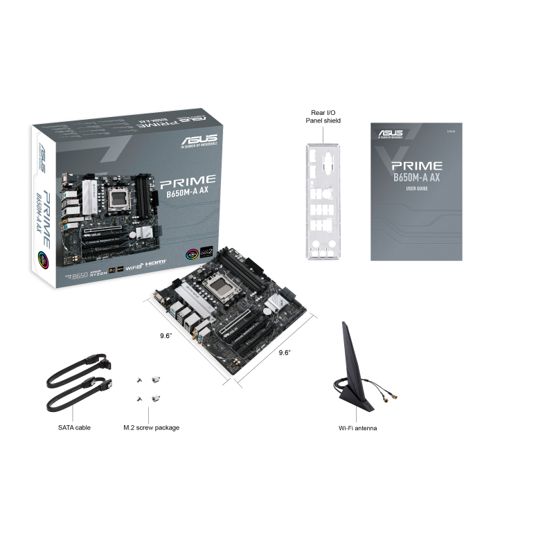 ASUS Prime B650M-A AX AMD B650 Soket AM5 DDR5 6400(OC)MHz mATX Gaming (Oyuncu) Anakart