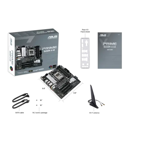 ASUS Prime B650M-A AX AMD B650 Soket AM5 DDR5 6400(OC)MHz mATX Gaming (Oyuncu) Anakart