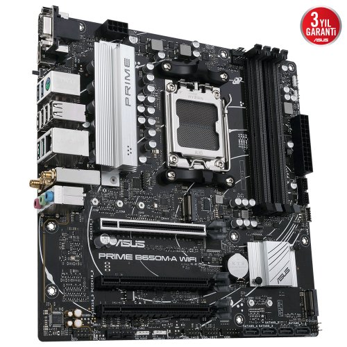 Asus Prime B650M-A WIFI AMD B650 Soket AM5 DDR5 6400(OC)MHz mATX Gaming (Oyuncu) Anakart