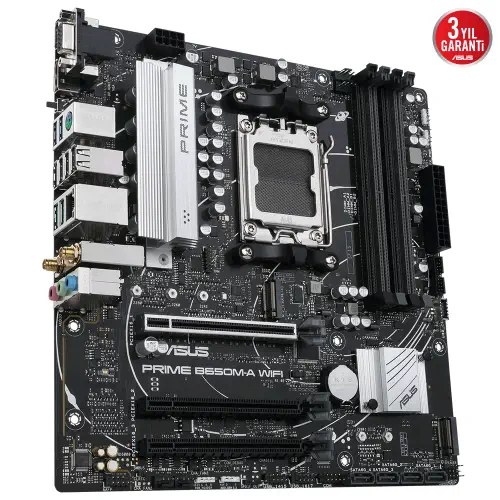 Asus Prime B650M-A WIFI AMD B650 Soket AM5 DDR5 6400(OC)MHz mATX Gaming (Oyuncu) Anakart