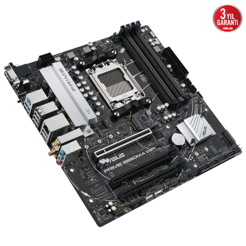 Asus Prime B650M-A WIFI AMD B650 Soket AM5 DDR5 6400(OC)MHz mATX Gaming (Oyuncu) Anakart