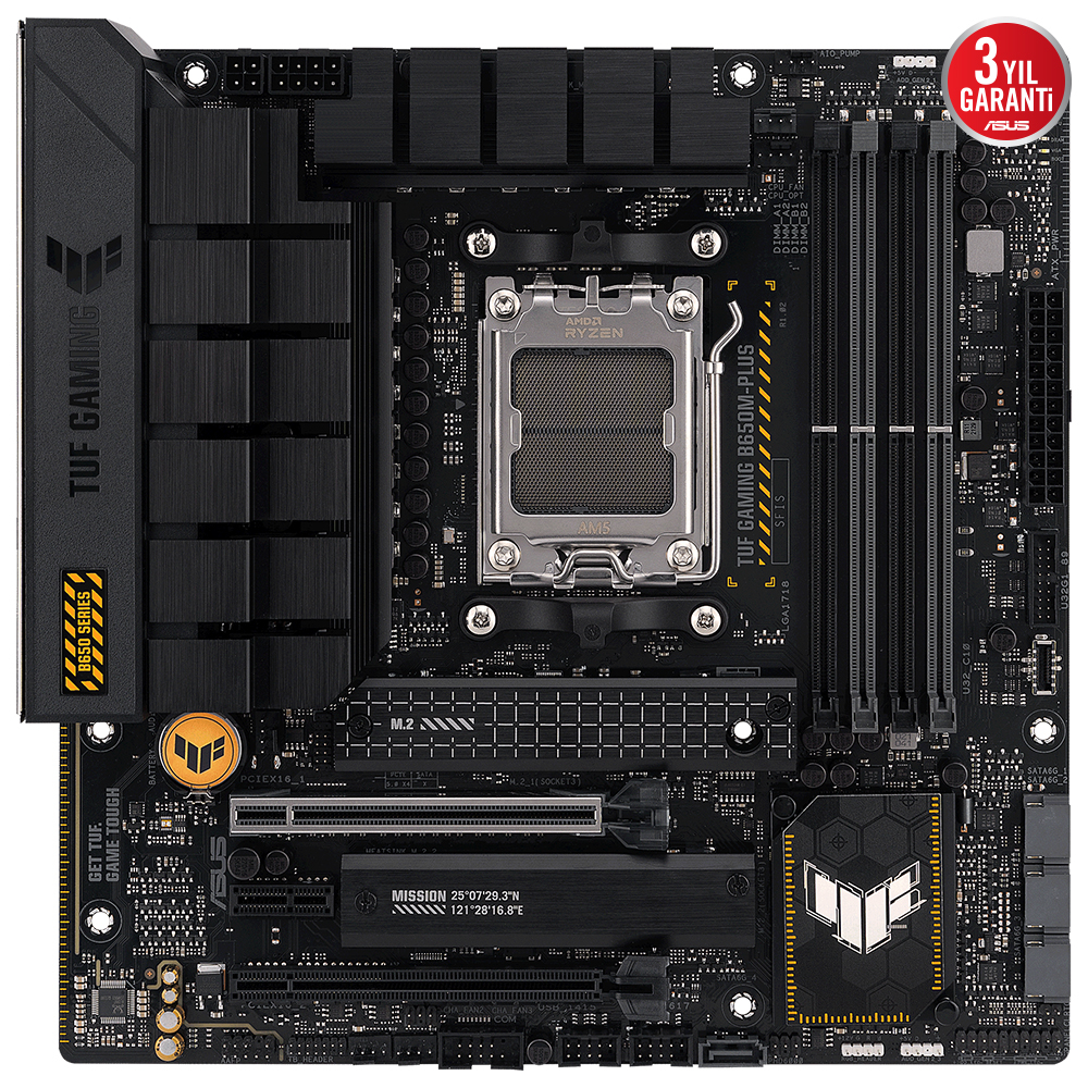 ASUS TUF Gaming B650M-Plus AMD B650 Soket AM5 DDR5 6400(OC)MHz mATX Gaming (Oyuncu) Anakart