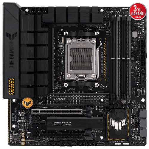 Asus TUF Gaming B650M-Plus AMD B650 Soket AM5 DDR5 6400(OC)MHz mATX Gaming (Oyuncu) Anakart