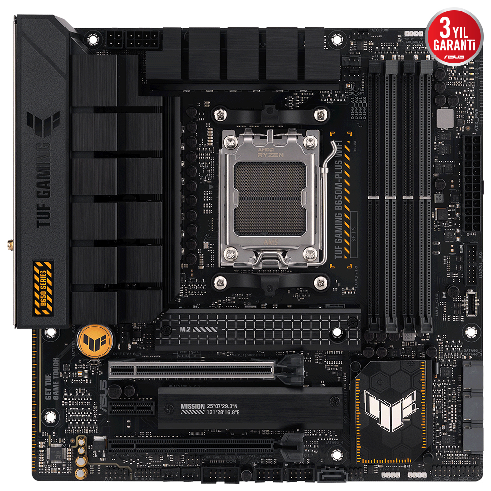 ASUS TUF Gaming B650M-Plus WIFI AMD B650 Soket AM5 DDR5 6400(OC)MHz mATX Gaming (Oyuncu) Anakart