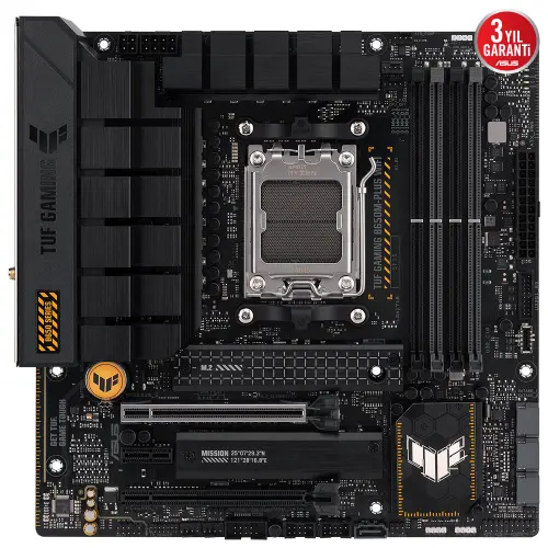 ASUS TUF Gaming B650M-Plus WIFI AMD B650 Soket AM5 DDR5 6400(OC)MHz mATX Gaming (Oyuncu) Anakart