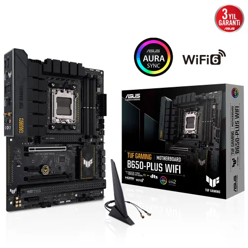 ASUS TUF Gaming B650-Plus WIFI AMD B650 Soket AM5 DDR5 6400(OC)MHz ATX Gaming (Oyuncu) Anakart