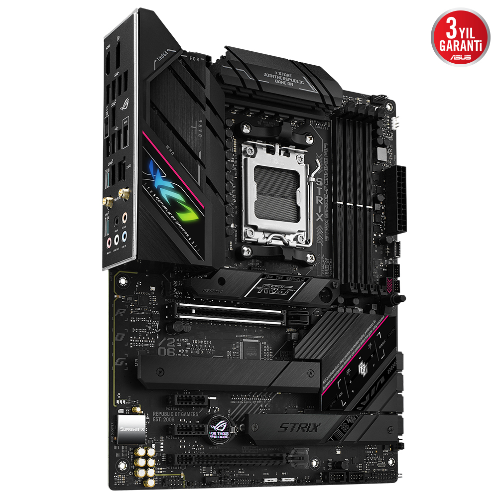 ASUS ROG Strix B650E-F Gaming WIFI AMD B650 Soket AM5 DDR5 6400(OC)MHz ATX Gaming (Oyuncu) Anakart