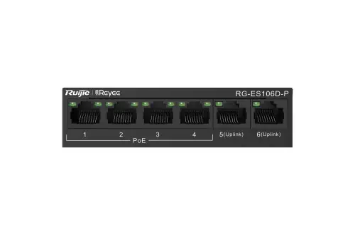 Reyee RG-ES106D-P 6 Port Yönetilemez Switch 