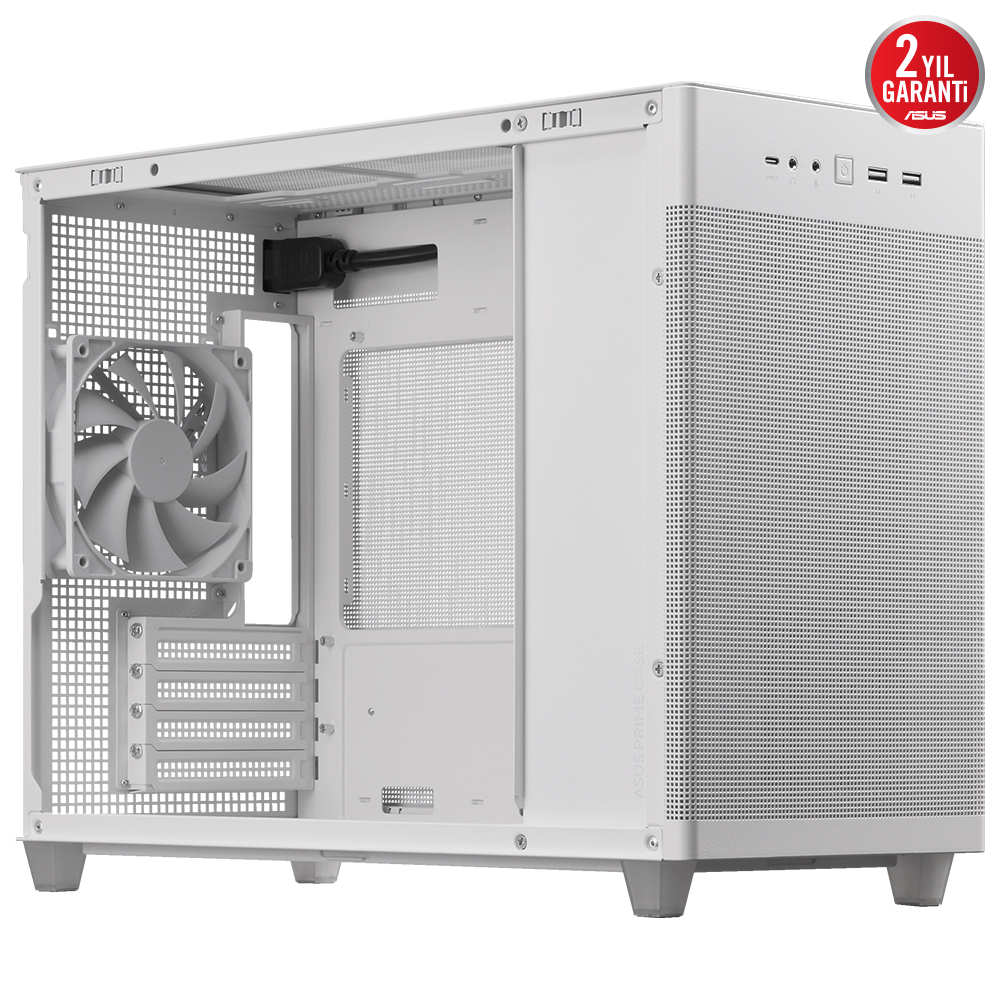 ASUS Prime AP201 1x120mm Fan USB 3.2 Type-C Beyaz Micro-ATX Small Tower Kasa