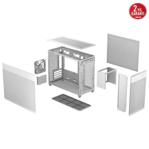 ASUS Prime AP201 1x120mm Fan USB 3.2 Type-C Beyaz Micro-ATX Small Tower Kasa