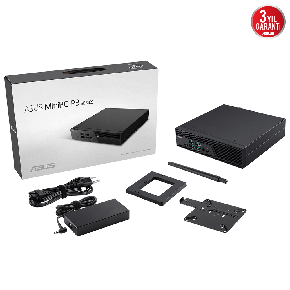Asus PB62-BP354ZH Intel Pentium Gold G6405 4GB 128GB SSD Win10 Pro Siyah Mini PC
