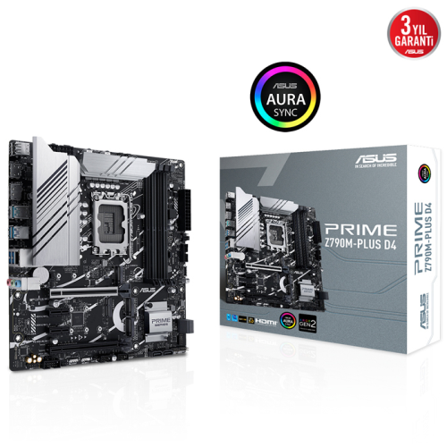 ASUS Prime Z790M-Plus D4 Intel Z790 Soket 1700 DDR4 5333(OC)MHz mATX Gaming (Oyuncu) Anakart