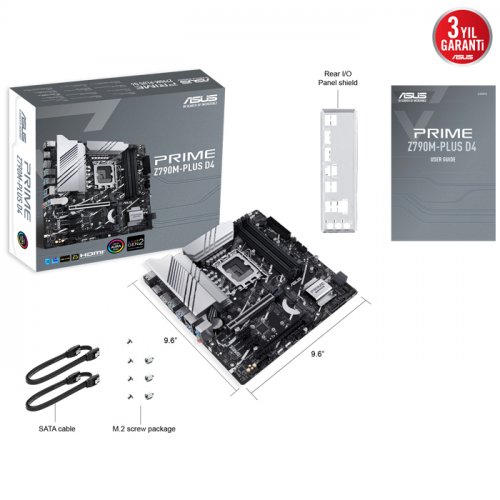 Asus Prime Z790M-Plus D4 Intel Z790 Soket 1700 DDR4 5333(OC)MHz mATX Gaming (Oyuncu) Anakart