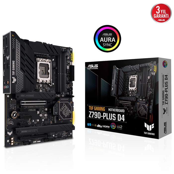 ASUS TUF Gaming Z790-Plus D4 Intel Z790 Soket 1700 DDR4 5333(OC)MHz ATX Gaming (Oyuncu) Anakart
