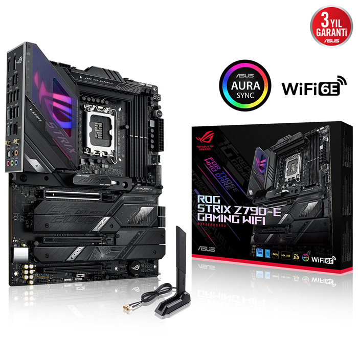 ASUS ROG Strix Z790-E Gaming WIFI Intel Z790 Soket 1700 DDR5 7800(OC)MHz ATX Gaming (Oyuncu) Anakart