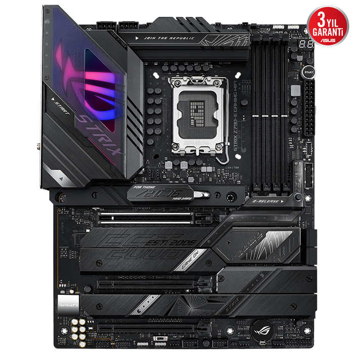 ASUS ROG Strix Z790-E Gaming WIFI Intel Z790 Soket 1700 DDR5 7800(OC)MHz ATX Gaming (Oyuncu) Anakart