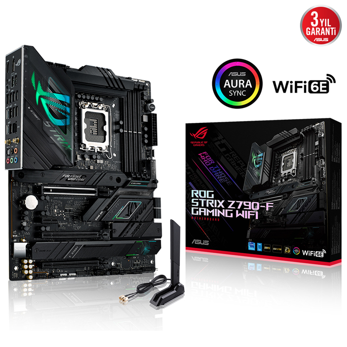 ASUS ROG Strix Z790-F Gaming WIFI Intel Z790 Soket 1700 DDR5 7800(OC)MHz ATX Gaming (Oyuncu) Anakart