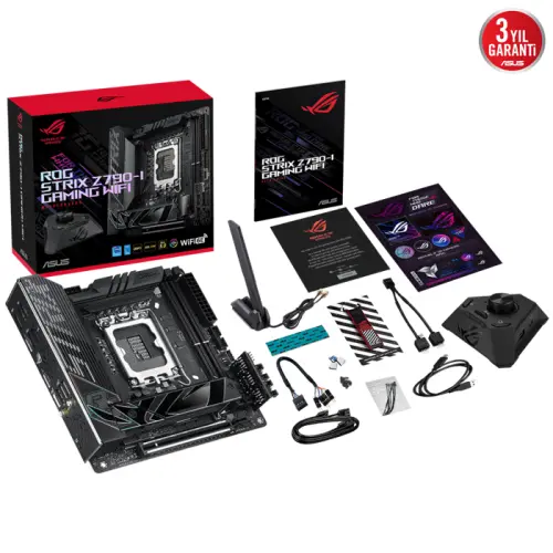 ASUS ROG Strix Z790-I Gaming WIFI Intel Z790 Soket 1700 DDR5 7600(OC)MHz Mini-ITX Gaming Anakart