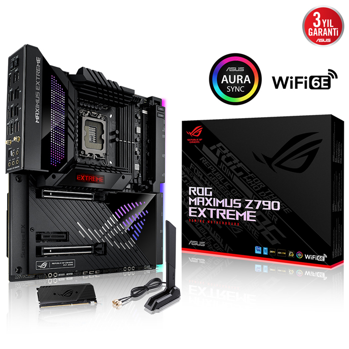 ASUS ROG Maximus Z790 Extreme Intel Z790 Soket 1700 DDR5 7800(OC)MHz E-ATX Gaming (Oyuncu) Anakart