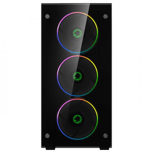 Gamemax Mini Stratos H609 650W 80+ 4x120mm Dual Ring Rainbow Fan Temperli Cam USB 3.1 mATX Mini-Tower Gaming (Oyuncu) Kasa