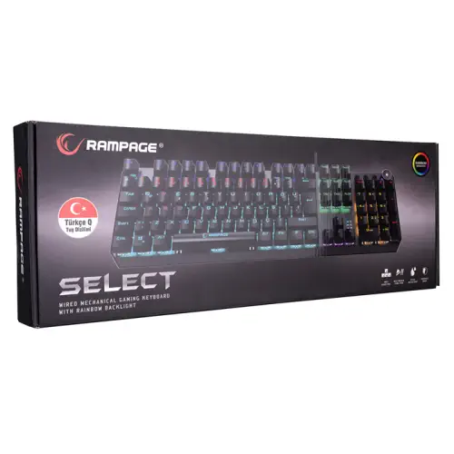Rampage Select KB-R206 Red Switch Rainbow TR Q Mekanik Kablolu Gaming (Oyuncu) Klavye