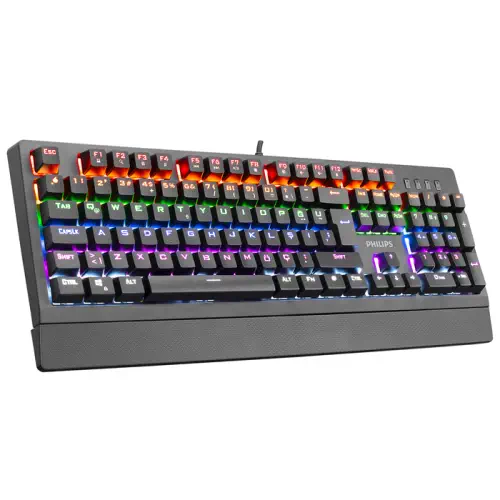Philips G403 Momentum SPK8403 Blue Switch Rainbow Mekanik Kablolu Gaming (Oyuncu) Klavye