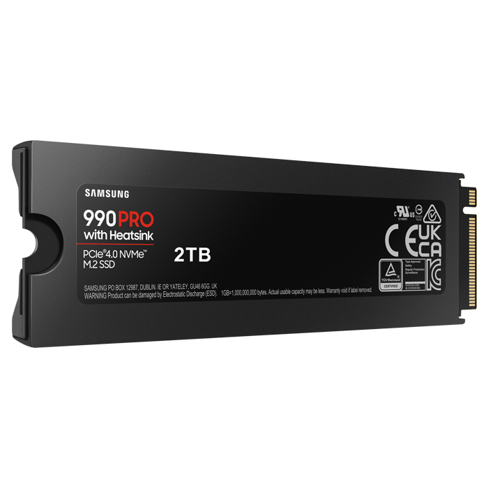 Samsung 990 PRO w/Heatsink MZ-V9P2T0CW 2TB 7450/6900MB/s PCIe NVMe M.2 SSD Disk