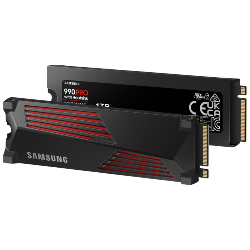 Samsung 990 PRO w/Heatsink MZ-V9P1T0CW 1TB 7450/6900MB/s RGB PCIe NVMe M.2 SSD Disk