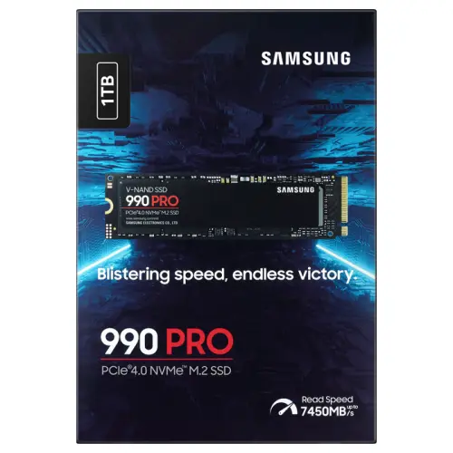 Samsung 990 PRO MZ-V9P1T0BW 1TB 7450/6900MB/s PCIe 4.0 NVMe M.2 SSD Disk