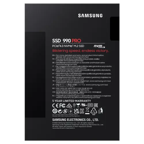 Samsung 990 PRO MZ-V9P1T0BW 1TB 7450/6900MB/s PCIe 4.0 NVMe M.2 SSD Disk