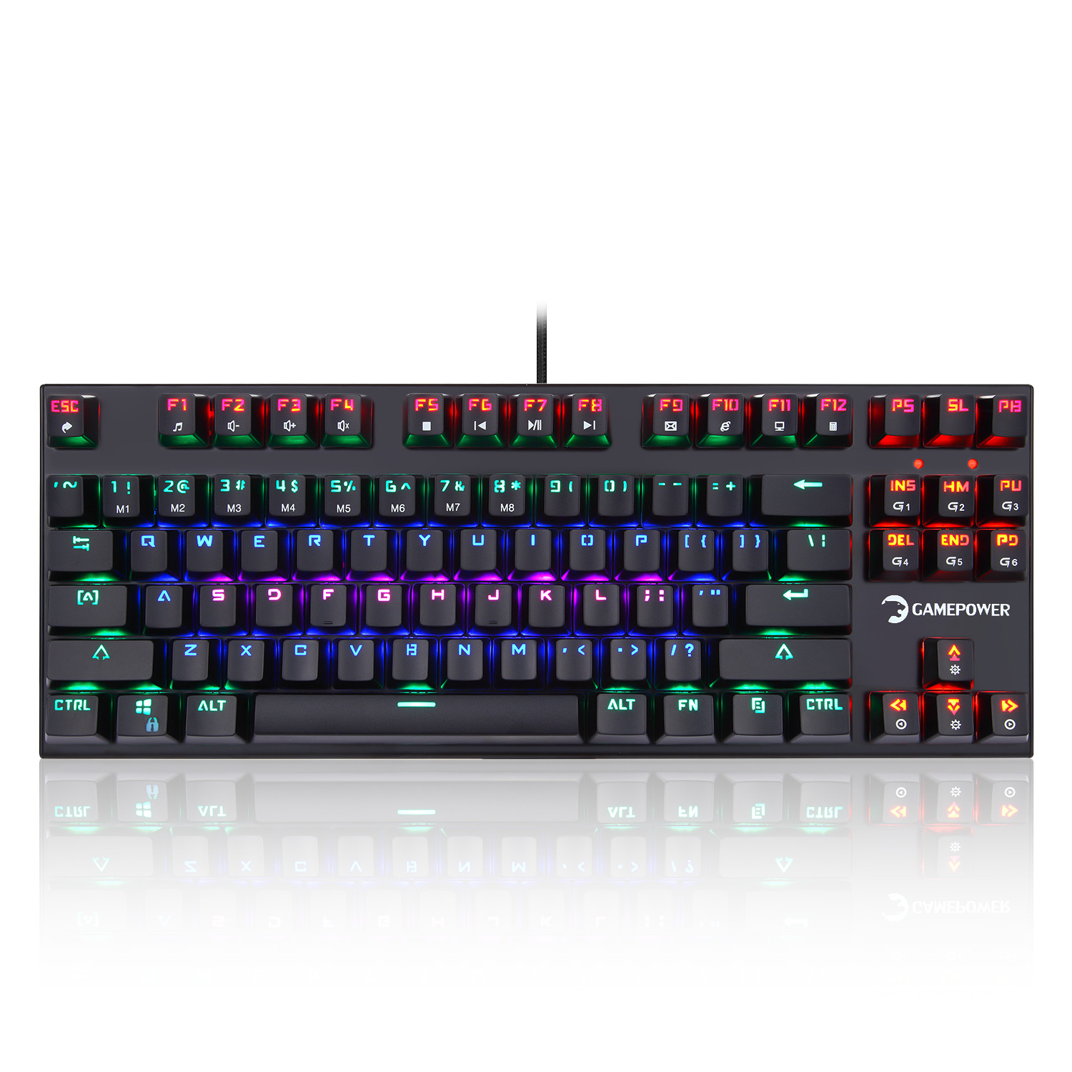 GamePower Warlock Compact Mekanik Blue Switch English Q Layout USB Gaming Mekanik Klavye