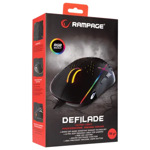 Rampage SMX-R111 DEFILADE 12400 DPI 8 Tuş Optik RGB Kablolu Gaming (Oyuncu) Mouse