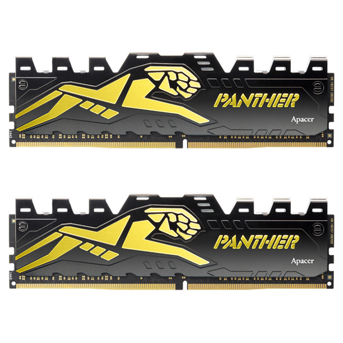 Apacer Panther Black-Gold 16GB (2x8GB) DDR4 3600MHz CL18 Gaming Ram (AH4U16G36C25Y7GAA-2)