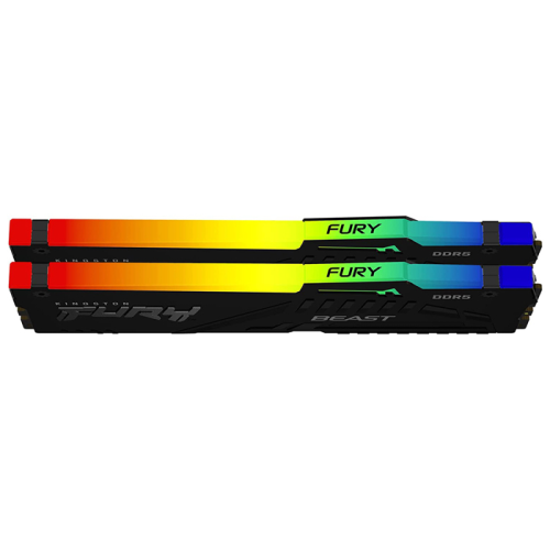Kingston Fury Beast RGB KF552C40BBAK2/64 64GB (2x32GB) DDR5 5200MHz CL40 Siyah Gaming Ram (Bellek)