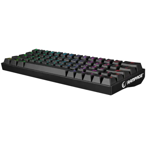 Rampage B-Atom KB-RX63 Blue Switch RGB TR Q Bluetooth / USB Mekanik Kablosuz Mini Gaming (Oyuncu) Klavye