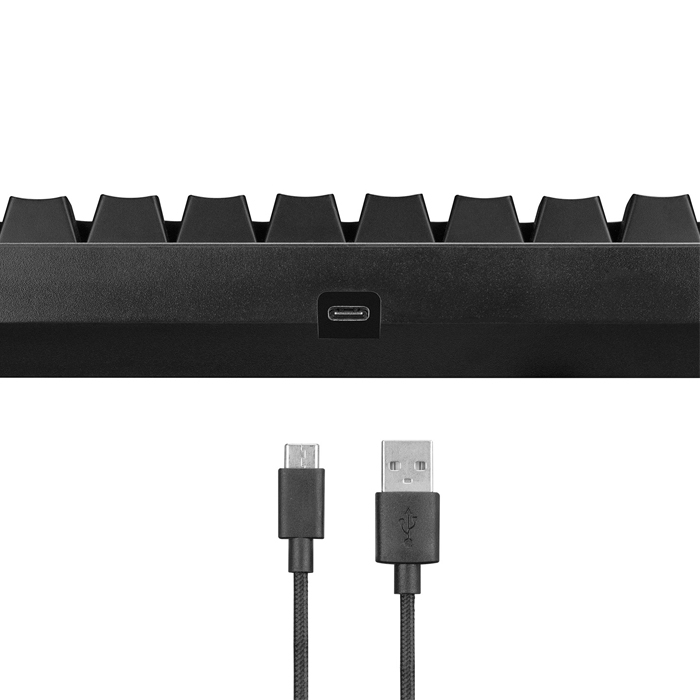 Rampage B-Atom KB-RX63 Blue Switch RGB TR Q Bluetooth / USB Mekanik Kablosuz Mini Gaming (Oyuncu) Klavye