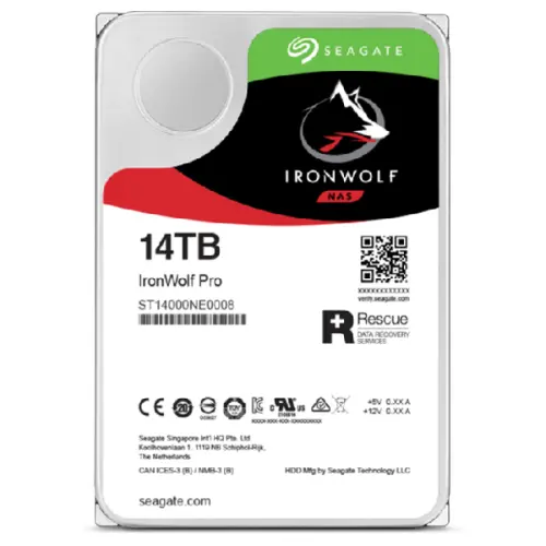 Seagate IronWolf Pro ST14000NE0008 14TB 7200RPM 256MB 255MB/s 3.5” SATA 3 NAS Harddisk